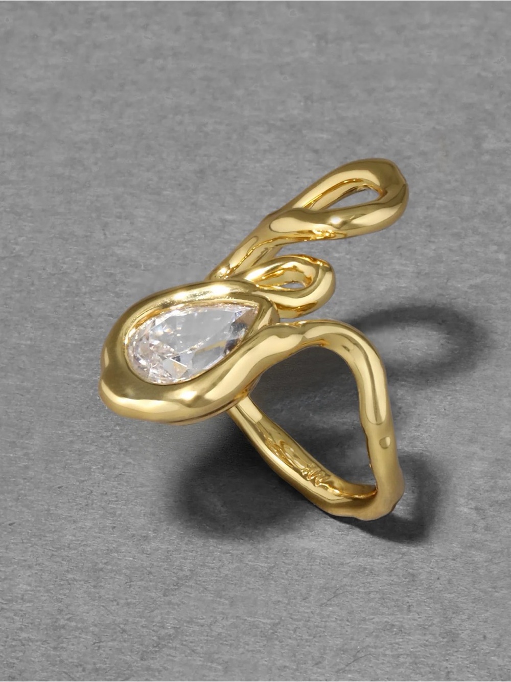 NEW Alexis Bittar Asterales Floating Vine Ring Size 7 Gold Clear JL26 - Picture 3 of 7
